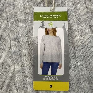 Legendary Outfitters Women's Cozy Cable Knit Sweater, Light Heather Gray, S, NWT